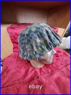 Rare WWII German Elite Helmet Cover Pea Dot 44 Camo HBT Original Maker Stamped