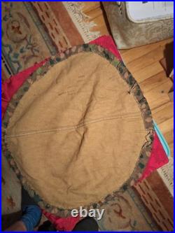 Rare WWII German Elite Helmet Cover Pea Dot 44 Camo HBT Original Maker Stamped