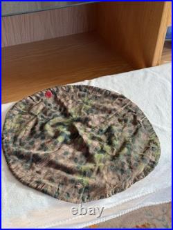 Rare WWII German Elite Helmet Cover Pea Dot 44 Camo HBT Original Maker Stamped Rare WWII German Elite Helmet Cover Pea Dot 44 Camo HBT Original Maker Stamped