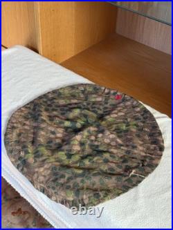 Rare WWII German Elite Helmet Cover Pea Dot 44 Camo HBT Original Maker Stamped