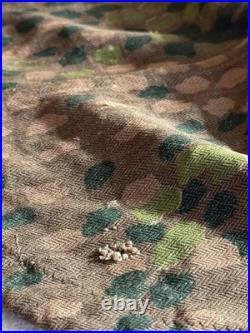 Rare WWII German Elite Helmet Cover Pea Dot 44 Camo HBT Original Maker Stamped
