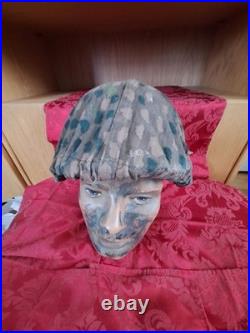 Rare WWII German Elite Helmet Cover Pea Dot 44 Camo HBT Original Maker Stamped