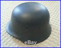 Rare WWII German Late War Approx. 1945 Flak Battery Beaded Helmet Superb