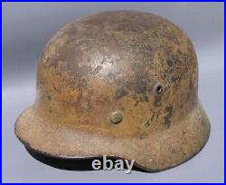 Rare Ww2 German Tri-color Camo M35 Helmet Named Battle Veteran Camo Helmet Rare Ww2 German Tri-color Camo M35 Helmet Named Battle Veteran Camo Helmet
