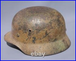 Rare Ww2 German Tri-color Camo M35 Helmet Named Battle Veteran Camo Helmet Rare Ww2 German Tri-color Camo M35 Helmet Named Battle Veteran Camo Helmet