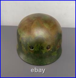Repro Aged camo WW2 German M38 Fj Helmet