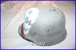 Repro WW2 German Army Normandy D-DAY 1944 Camo M35 Helmet Custom Skull Art