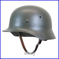 Reproduction WW2 German M35 Helmet Leather Liner Quality Steel Army Stalhelm