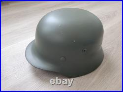 Reproduction WW2 German M35 Helmet Leather Liner Quality Steel Army Stalhelm
