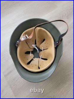 Reproduction WW2 German M35 Helmet Leather Liner Quality Steel Army Stalhelm