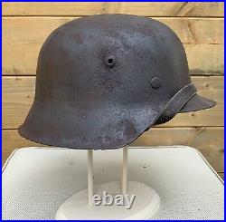 Restored Relic WW2 German M42 Stalhelm Combat Helmet CKL64 Stamped Chinstrap