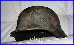 Restored WW2 German helmet M35/66 SS DD Camo Original Wehrmacht