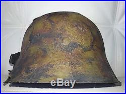 Restored WW2 damaged German Helmet M42/66 decal