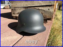 Restored WWII German M40 Helmet and Liner ET62