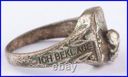 Ring WW1 Skull WW2 Gothic WWI Helmet WWII German Stahlhelm Goth Death Schädel