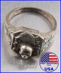 Ring WW1 Skull WW2 Gothic WWI Helmet WWII German Stahlhelm Goth Death Schädel