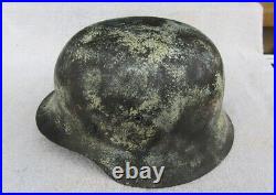 SNOW CAMMO Original German WW2 Steel Helmet M42 Shell Only Camouflage Ostfront