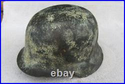 SNOW CAMMO Original German WW2 Steel Helmet M42 Shell Only Camouflage Ostfront