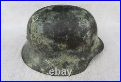 SNOW CAMMO Original German WW2 Steel Helmet M42 Shell Only Camouflage Ostfront