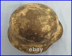 SNOW CAMMO Original German WW2 Steel Helmet M42 Shell Only Camouflage Ostfront