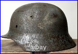 Size 64 Original Ww2 German Helmet M35 Stahlhelm Wehrmacht Light Blue Paint