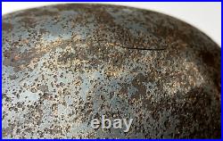 Size 64 Original Ww2 German Helmet M35 Stahlhelm Wehrmacht Light Blue Paint