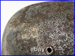 Size 64 Original Ww2 German Helmet M35 Stahlhelm Wehrmacht Light Blue Paint