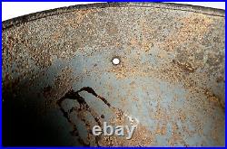 Size 64 Original Ww2 German Helmet M35 Stahlhelm Wehrmacht Light Blue Paint