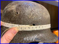 Size 64 Original Ww2 German Helmet M35 Stahlhelm Wehrmacht Light Blue Paint