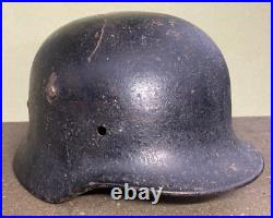 Size 64 Original Ww2 German Helmet M40 Stahlhelm Wehrmacht Dark Paint