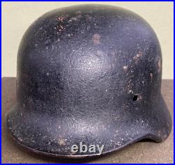 Size 64 Original Ww2 German Helmet M40 Stahlhelm Wehrmacht Dark Paint