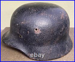 Size 64 Original Ww2 German Helmet M40 Stahlhelm Wehrmacht Dark Paint