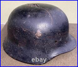 Size 64 Original Ww2 German Helmet M40 Stahlhelm Wehrmacht Dark Paint