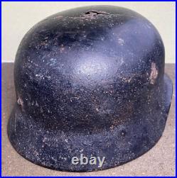 Size 64 Original Ww2 German Helmet M40 Stahlhelm Wehrmacht Dark Paint