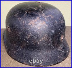 Size 64 Original Ww2 German Helmet M40 Stahlhelm Wehrmacht Dark Paint