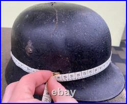 Size 64 Original Ww2 German Helmet M40 Stahlhelm Wehrmacht Dark Paint