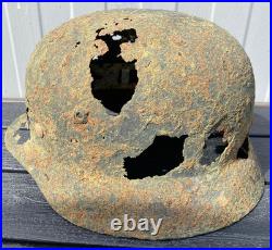Size 64- WW2 German M35 Helmet Battlefield Relic Found Near Tartu, Estonia Size 64- WW2 German M35 Helmet Battlefield Relic Found Near Tartu, Estonia