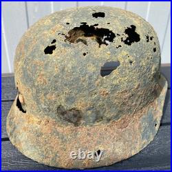 Size 64- WW2 German M35 Helmet Battlefield Relic Found Near Tartu, Estonia Size 64- WW2 German M35 Helmet Battlefield Relic Found Near Tartu, Estonia