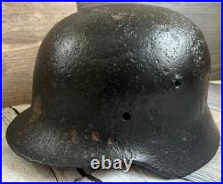 Size 66 German Army M40 Helmet Stahlhelm No Holes, Repainted, Relic Find Ww2