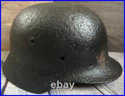 Size 66 German Army M40 Helmet Stahlhelm No Holes, Repainted, Relic Find Ww2