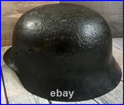 Size 66 German Army M40 Helmet Stahlhelm No Holes, Repainted, Relic Find Ww2