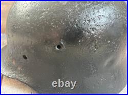 Size 66 German Army M40 Helmet Stahlhelm No Holes, Repainted, Relic Find Ww2