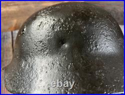 Size 66 German Army M40 Helmet Stahlhelm No Holes, Repainted, Relic Find Ww2