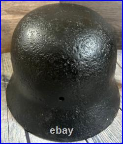 Size 66 German Army M40 Helmet Stahlhelm No Holes, Repainted, Relic Find Ww2