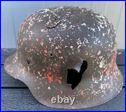 Size 66 Original Ww2 German Helmet M42 Stahlhelm Wehrmacht Winter Camouflage Size 66 Original Ww2 German Helmet M42 Stahlhelm Wehrmacht Winter Camouflage