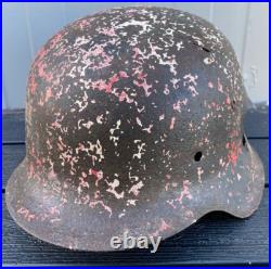Size 66 Original Ww2 German Helmet M42 Stahlhelm Wehrmacht Winter Camouflage Size 66 Original Ww2 German Helmet M42 Stahlhelm Wehrmacht Winter Camouflage
