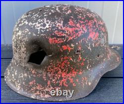 Size 66 Original Ww2 German Helmet M42 Stahlhelm Wehrmacht Winter Camouflage Size 66 Original Ww2 German Helmet M42 Stahlhelm Wehrmacht Winter Camouflage
