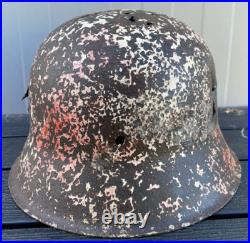Size 66 Original Ww2 German Helmet M42 Stahlhelm Wehrmacht Winter Camouflage Size 66 Original Ww2 German Helmet M42 Stahlhelm Wehrmacht Winter Camouflage