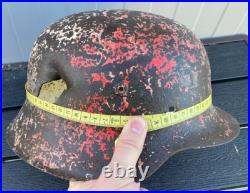 Size 66 Original Ww2 German Helmet M42 Stahlhelm Wehrmacht Winter Camouflage Size 66 Original Ww2 German Helmet M42 Stahlhelm Wehrmacht Winter Camouflage