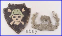 Skull Bones WW2 wwII WW1 wwI Helmet Patch Insignia German Stahlhelm Skull Bones WW2 wwII WW1 wwI Helmet Patch Insignia German Stahlhelm